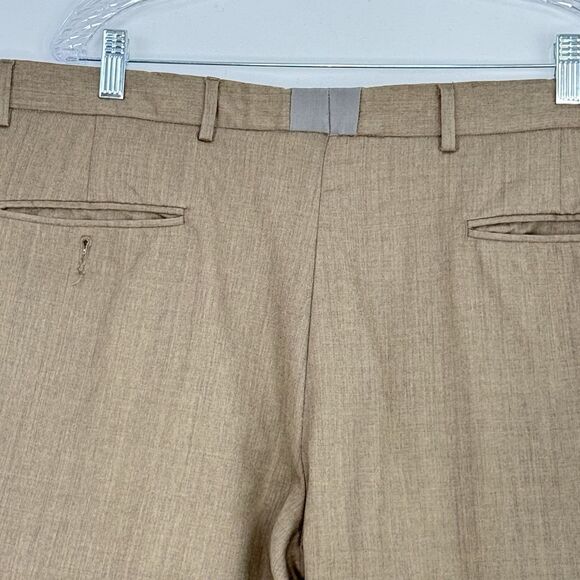 Paul Frederick Men’s 36x30 Brown Pleated Dress Pants Cuffed Wool Cashmere - Picture 7 of 16